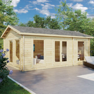 Casa de madera con baño “Sweden A” 23m² | 70mm | 6x4m