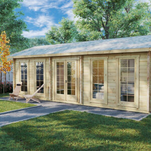 Casa de madera con un dormitorio “Sweden G” 28m² | 70mm | 4x8m