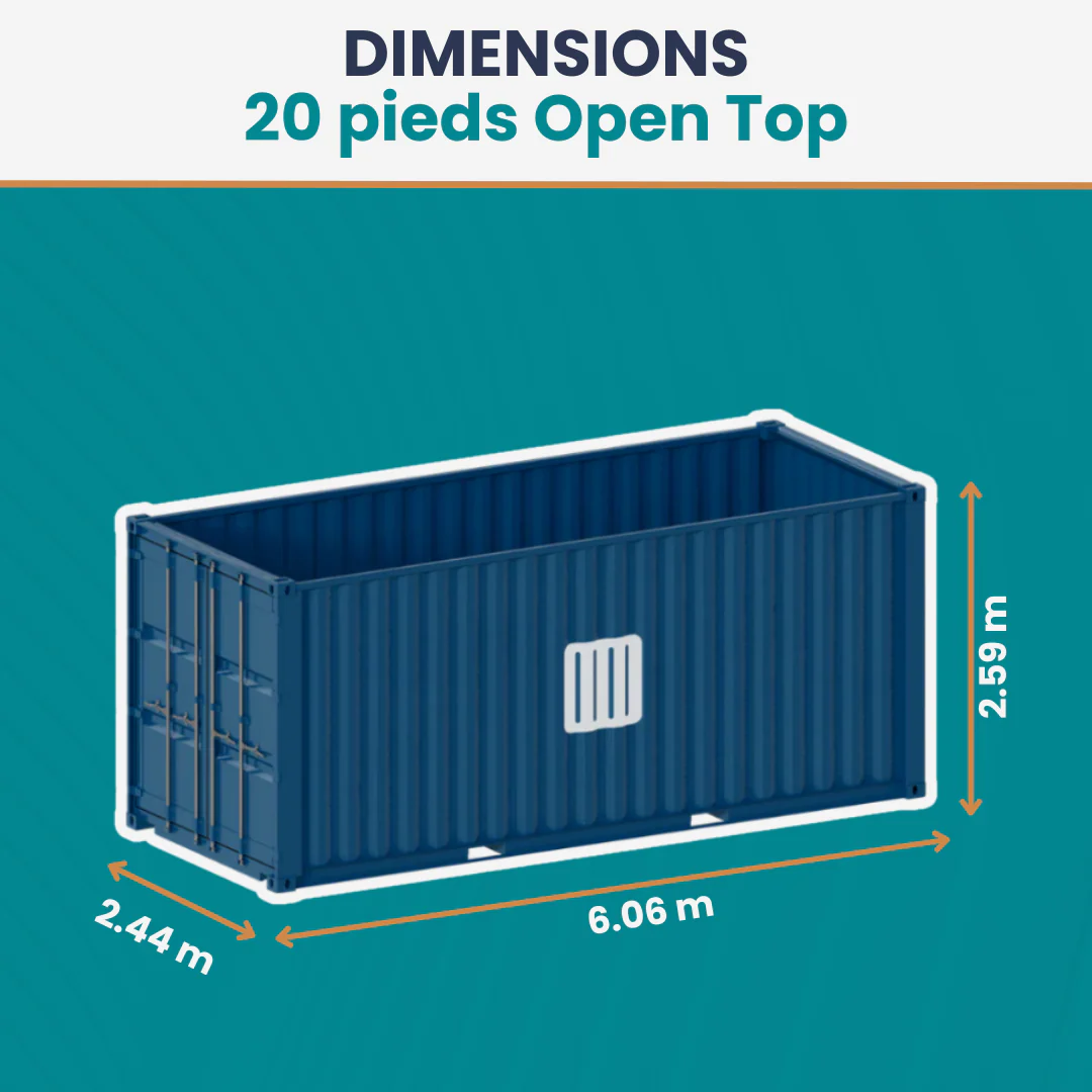 Contenedor de 20 pies DRY Open Top