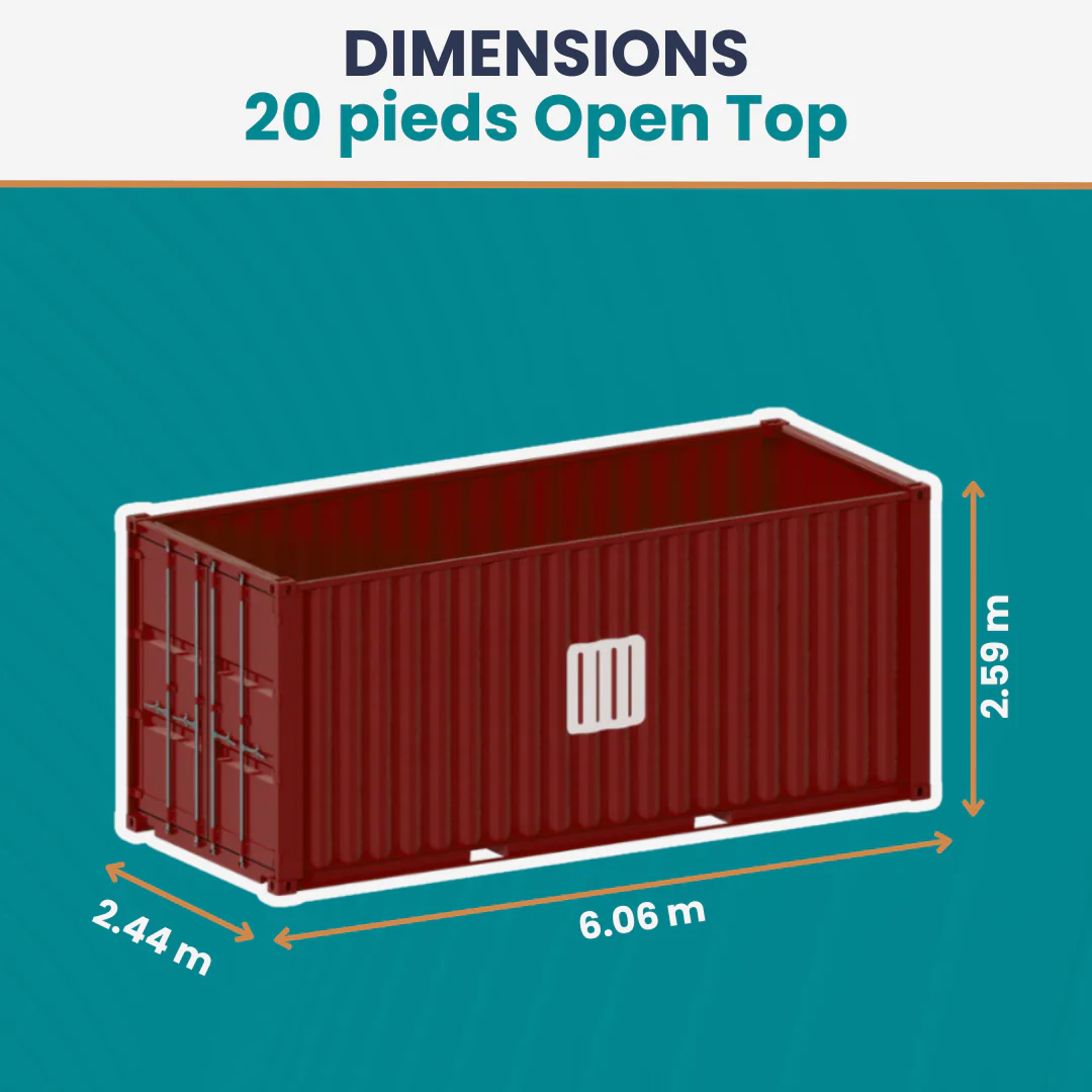 Contenedor de 20 pies DRY Open Top