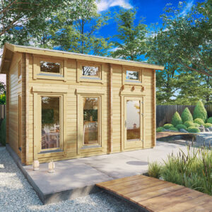 Casa de jardín con altillo “Bruno 1” 26m² | 70mm | 5x4m