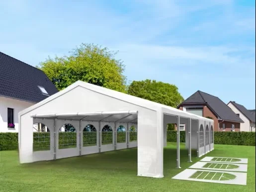 Carpa 3X10 ECO PVC 700 Blanca con ventanas