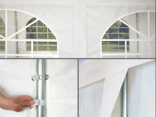 Carpa 3X3 BASICA PE 350 Blanca con ventanas