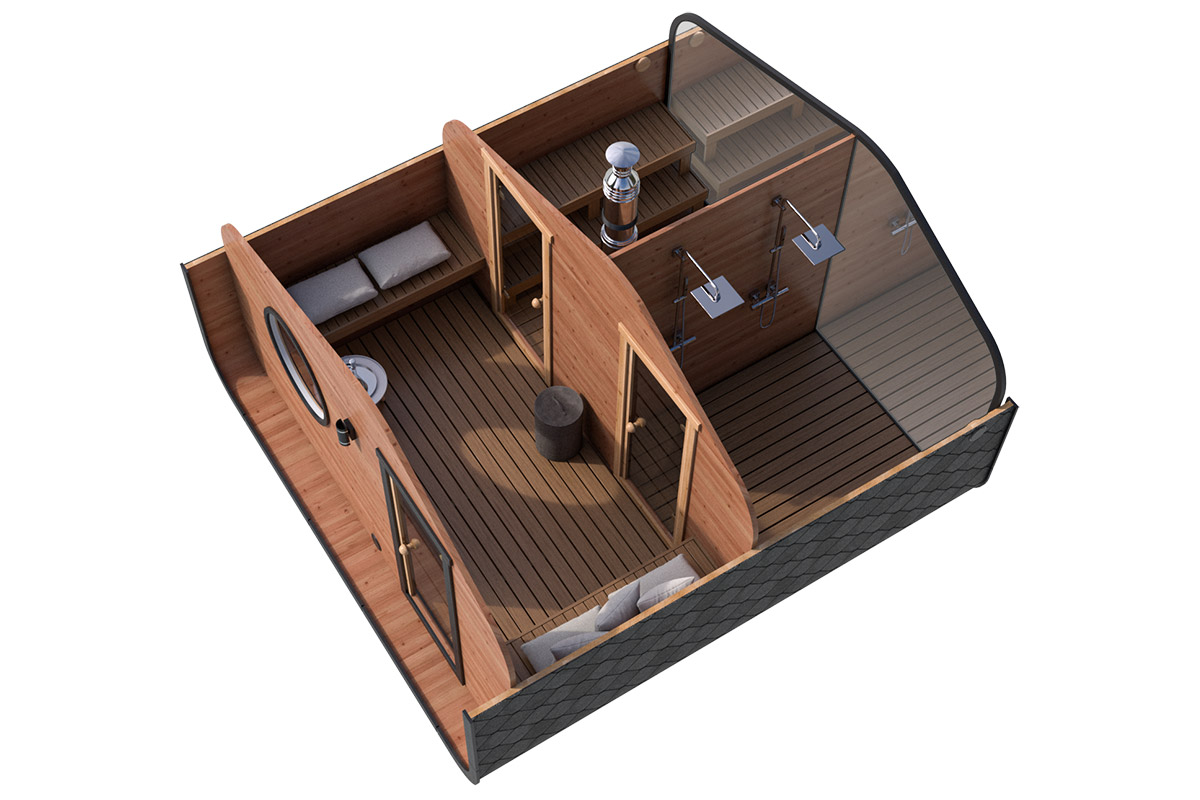Sauna exterior “Mont Blanc” – 4 x 4 m