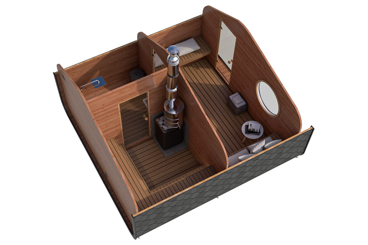 Sauna exterior “Mont Blanc” – 4 x 4 m
