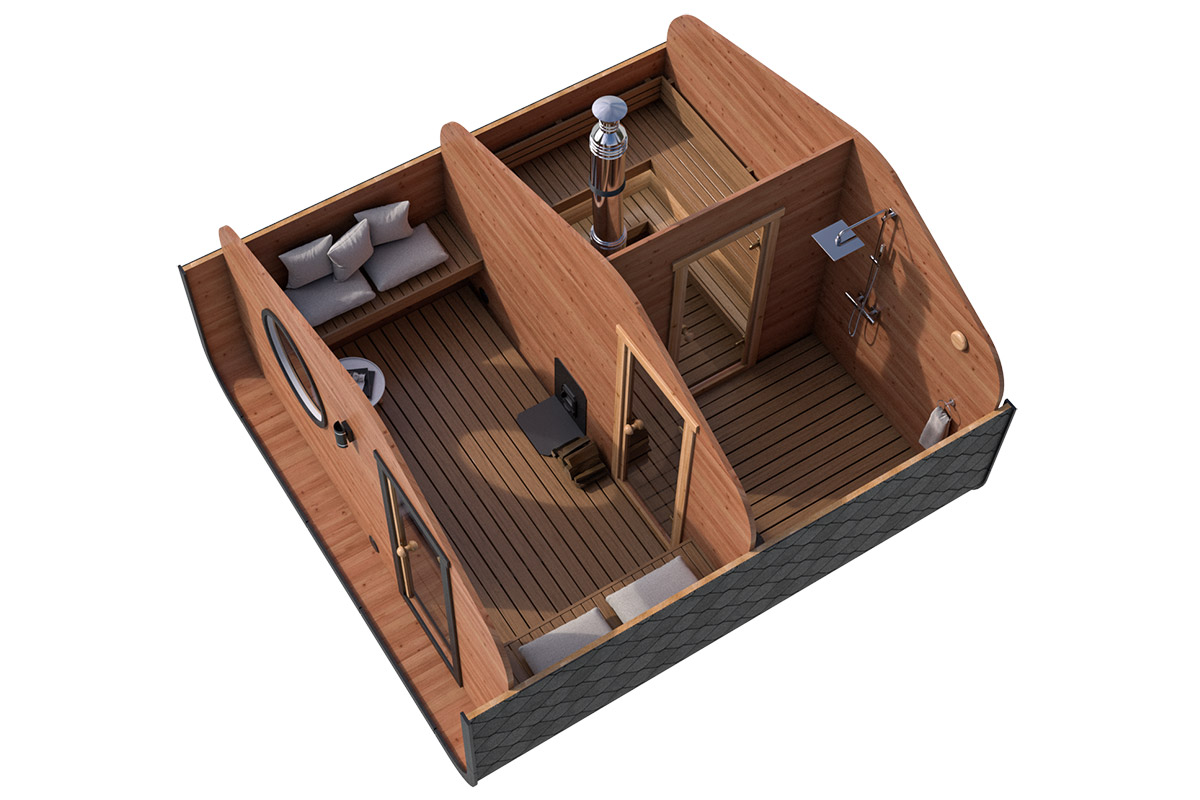 Sauna exterior “Mont Blanc” – 4 x 4 m
