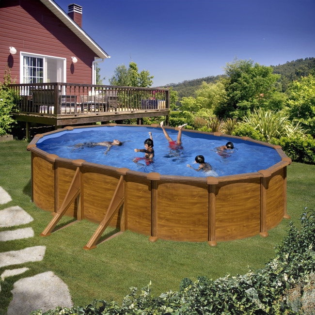 Piscina Gre Mauritius imitación madera